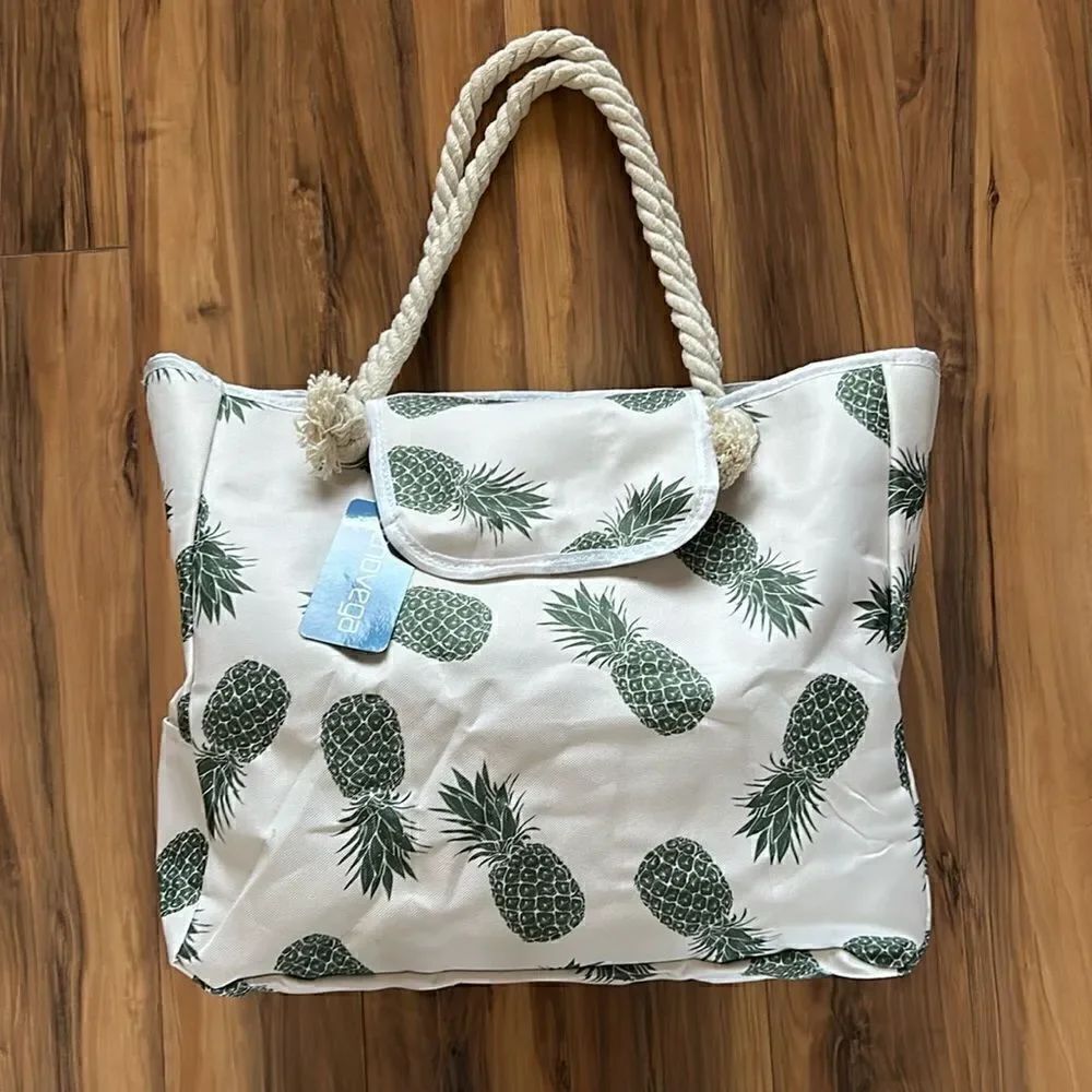 NEW Genovega Large Pineapple Tote Bag - Picture 2 of 6